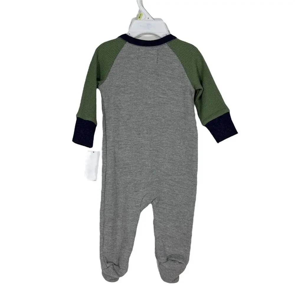7 For All Mankind Baby Boys Size 0-3 Months Heather Grey Waffle Knit One Piece